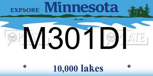M301DI Minnesota License Plate