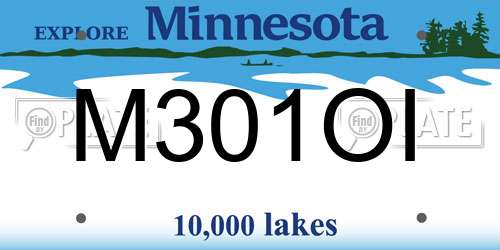 M301OI Minnesota License Plate
