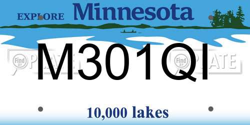 M301QI Minnesota License Plate