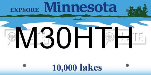 M30HTH Minnesota License Plate