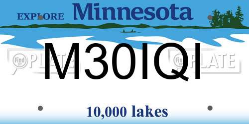 M30IQI Minnesota License Plate
