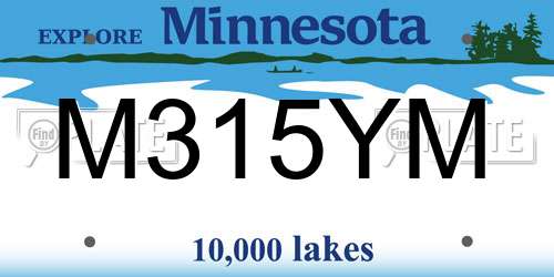 M315YM Minnesota License Plate