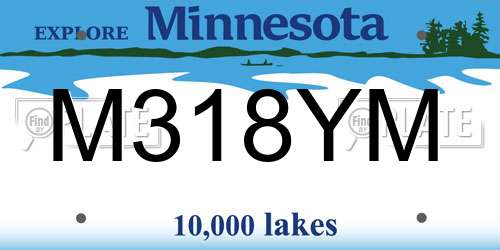 M318YM Minnesota License Plate