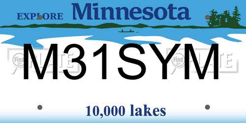 M31SYM Minnesota License Plate