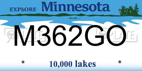 M362GO Minnesota License Plate