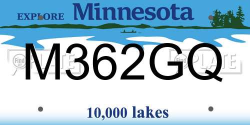 M362GQ Minnesota License Plate