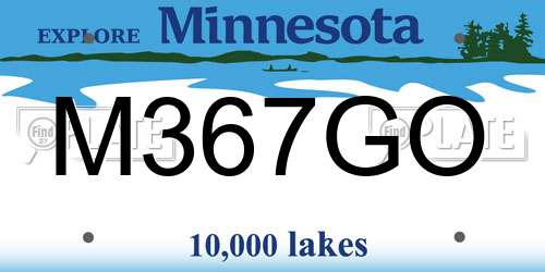 M367GO Minnesota License Plate