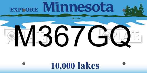 M367GQ Minnesota License Plate