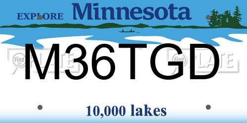 M36TGD Minnesota License Plate