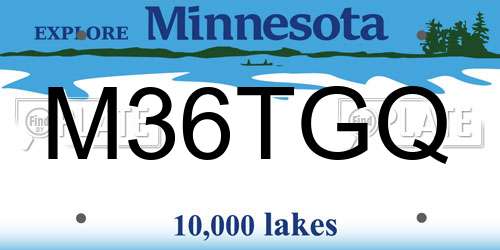 M36TGQ Minnesota License Plate