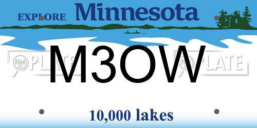 M3OW Minnesota License Plate