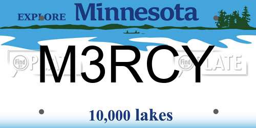 M3RCY Minnesota License Plate