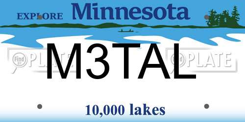 M3TAL Minnesota License Plate