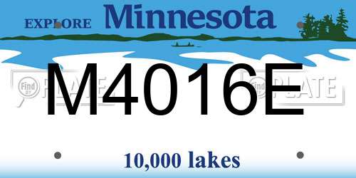 M4016E Minnesota License Plate