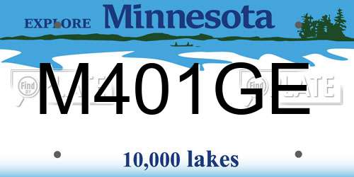 M401GE Minnesota License Plate