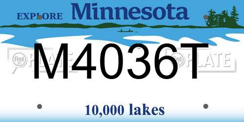 M4036T Minnesota License Plate