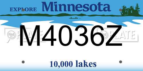 M4036Z Minnesota License Plate
