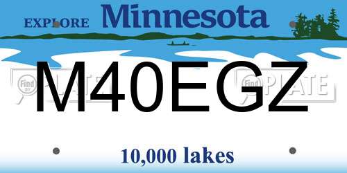 M40EGZ Minnesota License Plate