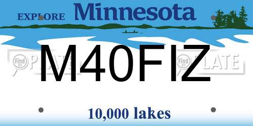 M40FIZ Minnesota License Plate