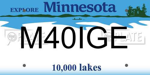 M40IGE Minnesota License Plate