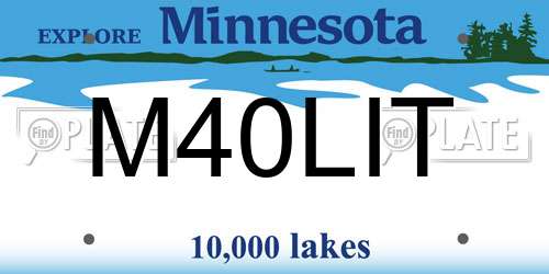 M40LIT Minnesota License Plate