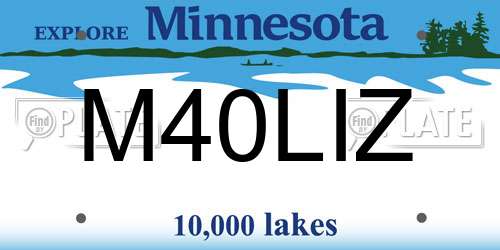 M40LIZ Minnesota License Plate