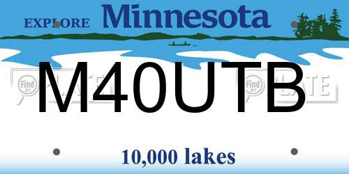 M40UTB Minnesota License Plate