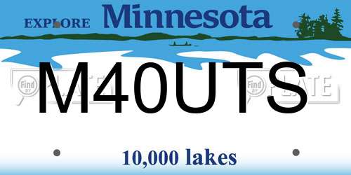 M40UTS Minnesota License Plate