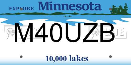 M40UZB Minnesota License Plate