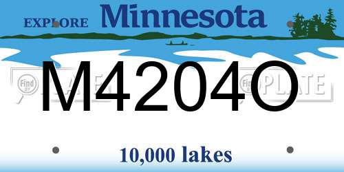 M4204O Minnesota License Plate