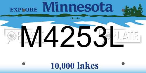 M4253L Minnesota License Plate