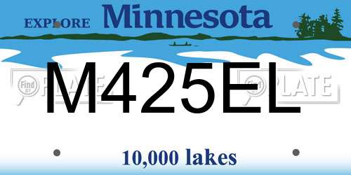 M425EL Minnesota License Plate
