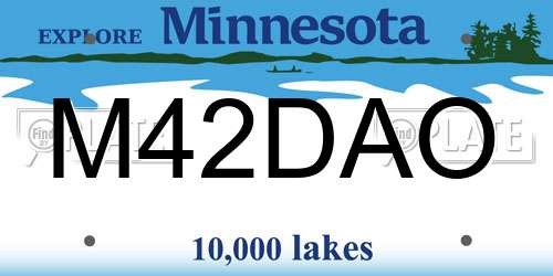 M42DAO Minnesota License Plate