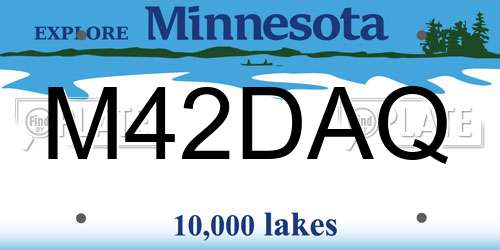 M42DAQ Minnesota License Plate