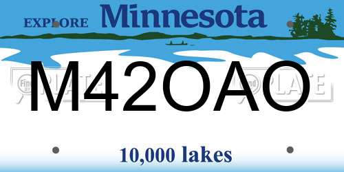 M42OAO Minnesota License Plate