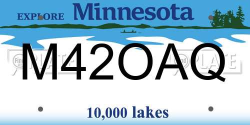 M42OAQ Minnesota License Plate