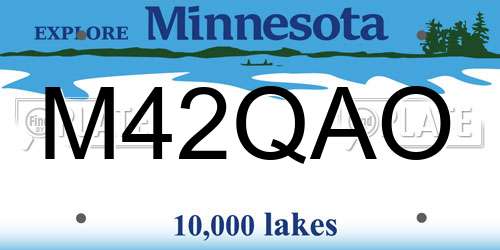 M42QAO Minnesota License Plate
