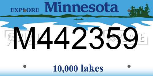 M442359 Minnesota License Plate