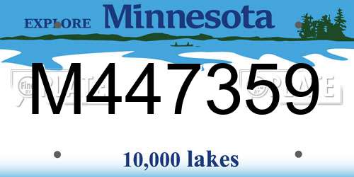 M447359 Minnesota License Plate