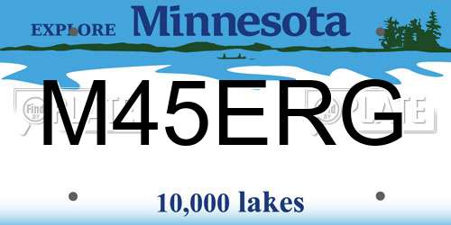 M45ERG Minnesota License Plate