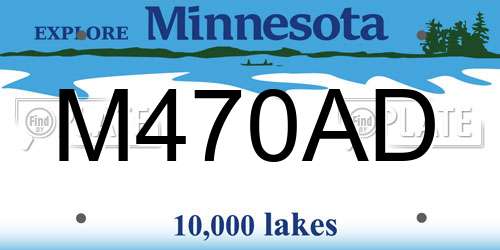 M470AD Minnesota License Plate