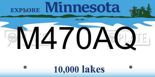 M470AQ Minnesota License Plate