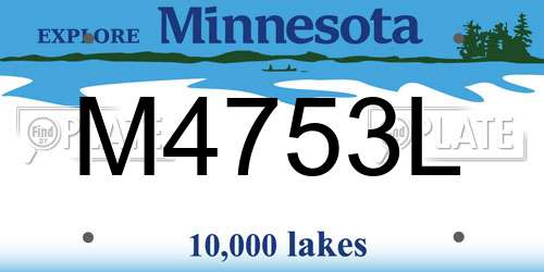 M4753L Minnesota License Plate