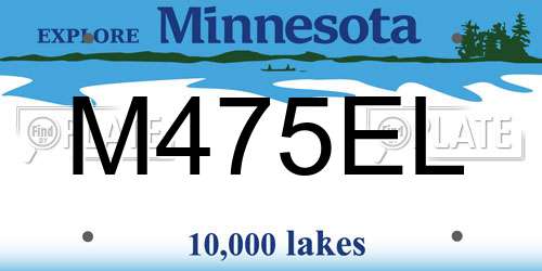M475EL Minnesota License Plate