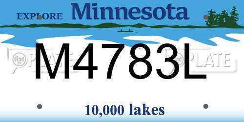 M4783L Minnesota License Plate