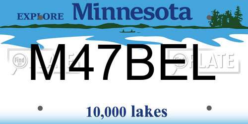 M47BEL Minnesota License Plate