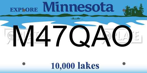 M47QAO Minnesota License Plate