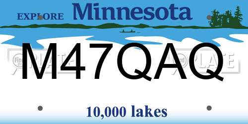 M47QAQ Minnesota License Plate