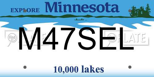 M47SEL Minnesota License Plate