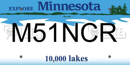 M51NCR Minnesota License Plate